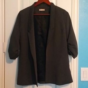 Gray Half Sleeve Scrunched Blazer